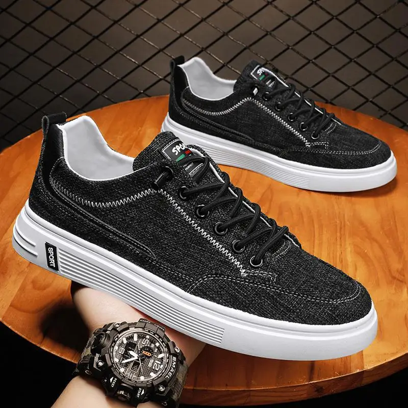

Korean Style Casual Shoes for Men 2022 New Youth Outskirt Piercing Air Linen Students Fashion Men's Shoes