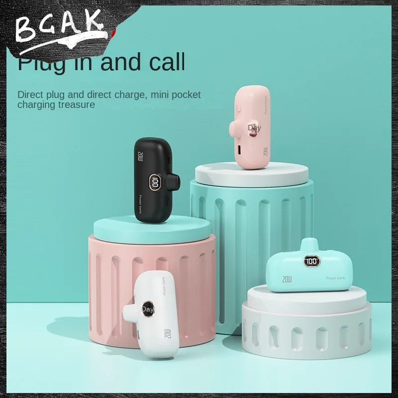 Реальная емкость BCAK 5000 мАч цифровой дисплей капсульный внешний аккумулятор
