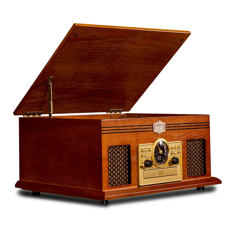 Деревянный винтажный FM аналоговый проигрыватель с настройкой/CD музыкальный