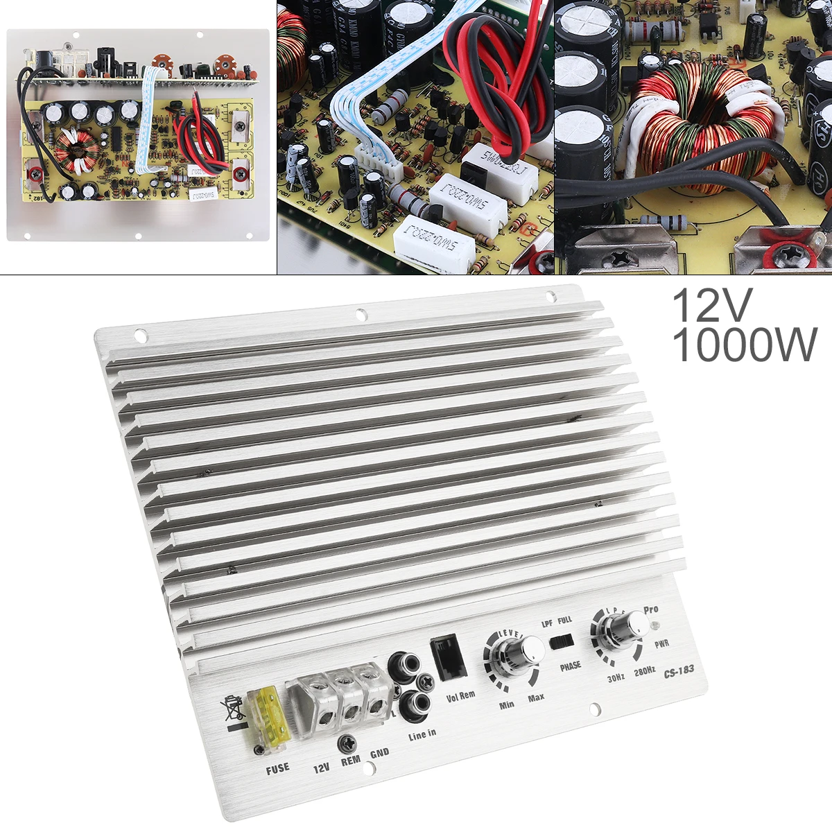 

1000W Class AB Digital Aluminum Alloy 2 Channel Silver Car Audio AMP Subwoofer Amplifier Universal Auto Audio Power Amplifier