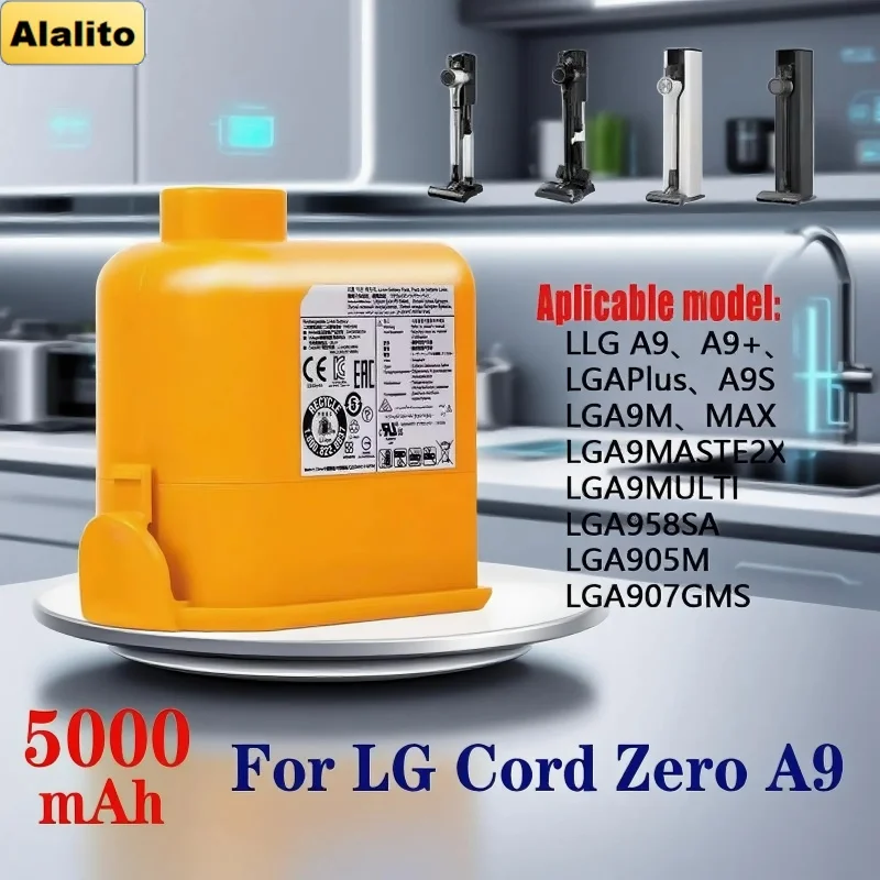 Фото Новая сменная батарея для пылесоса 5.0/6.0 Ач EAC63758601 для LG CordZero A9, A9M, A958 – Долговечная, высокоэффективная №2