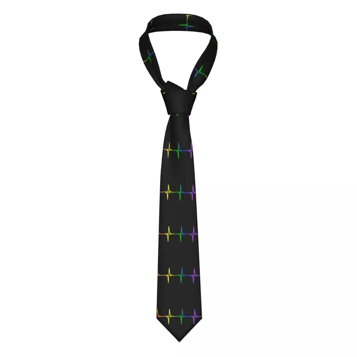 

Rainbow Pulse Hearbeat LGBT Necktie Men Women Polyester 8 cm Pride Neck Tie for Men Casual Wide Suits Accessories Cravat Gift