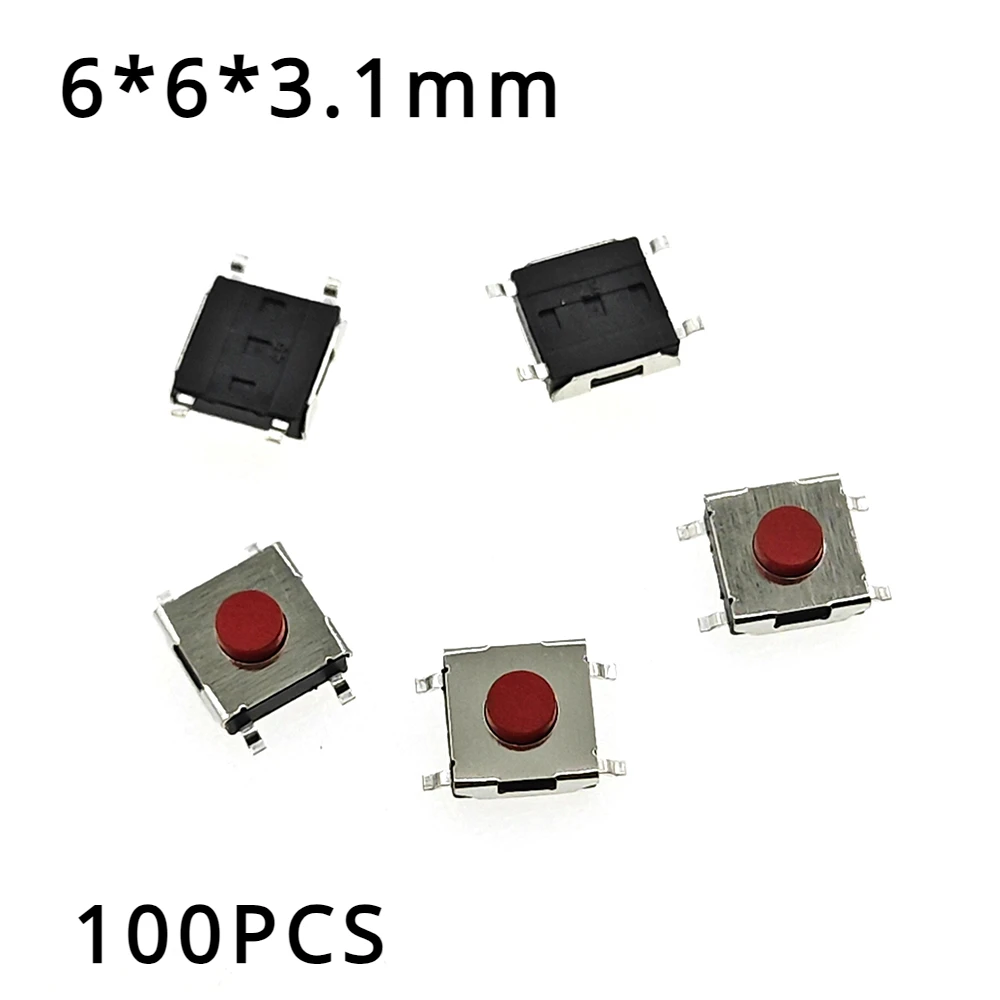 100 шт. 6*6*3 1 мм SMD переключатель 4-контактный сенсорный микропереключатель