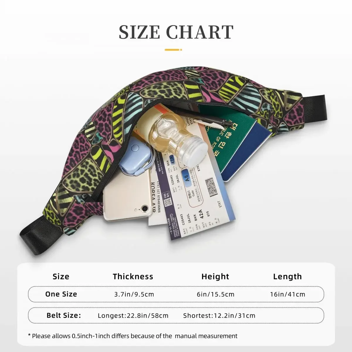 Поясная сумка с текстурой леопарда и зебры красочная поясная животным принтом