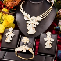 soramoore famous design 4pcs luxury shiny big statement jewelry set for women wedding cubic zircon african dubai bridal jewelry