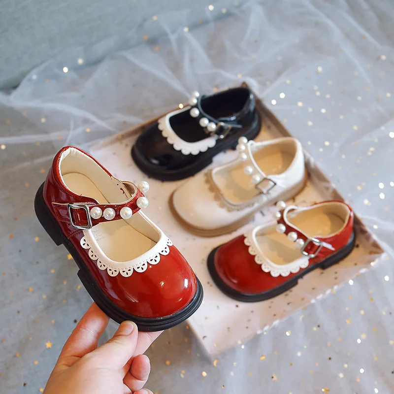 

Школьная обувь для девочек на раннюю осень 2023, яркие лакированные кожаные туфли с круглым носком для маленьких девочек, туфли принцессы с цв...