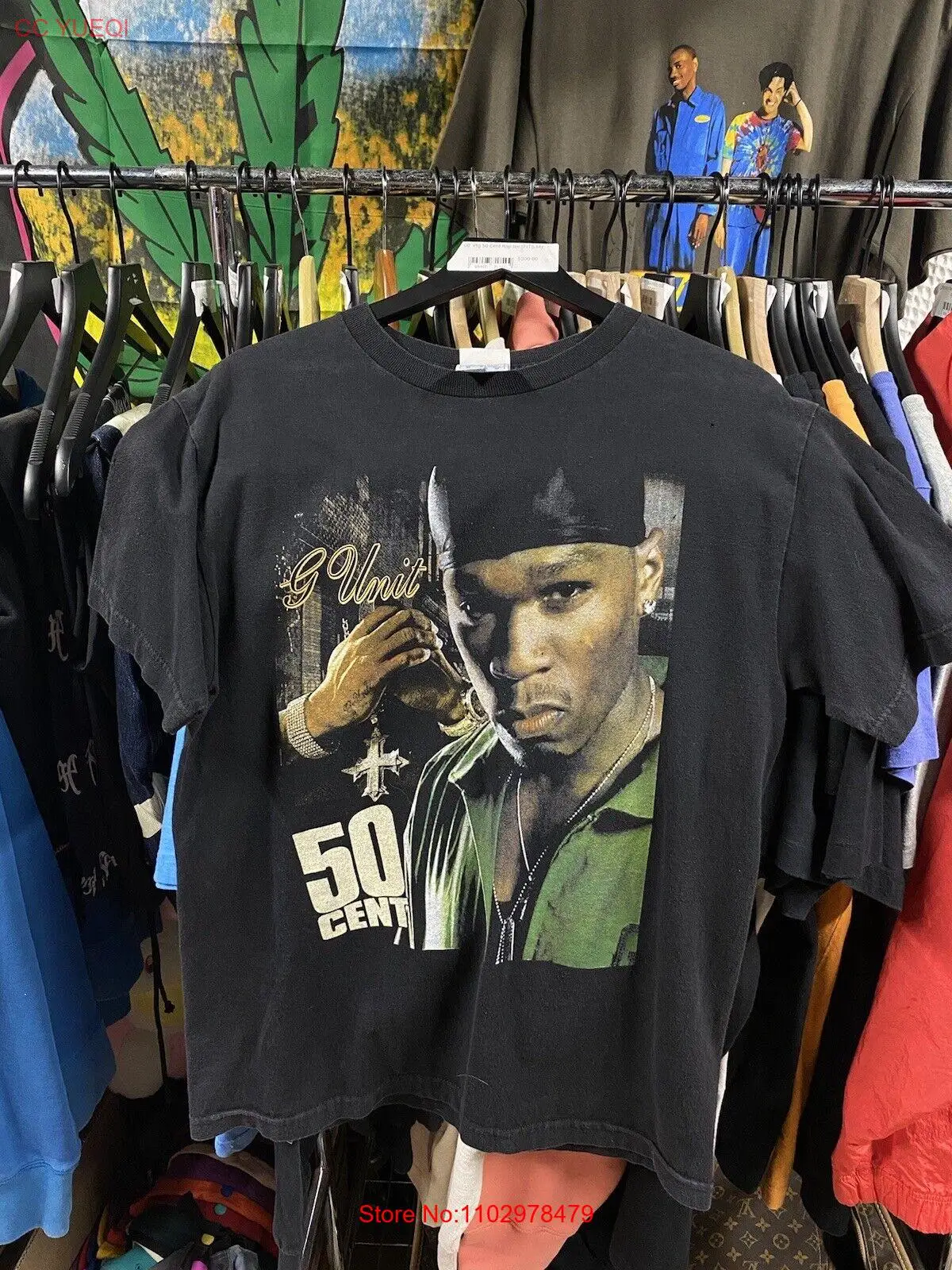 Vtg 2000 ❐ цент рэп рубашка редкий Средний