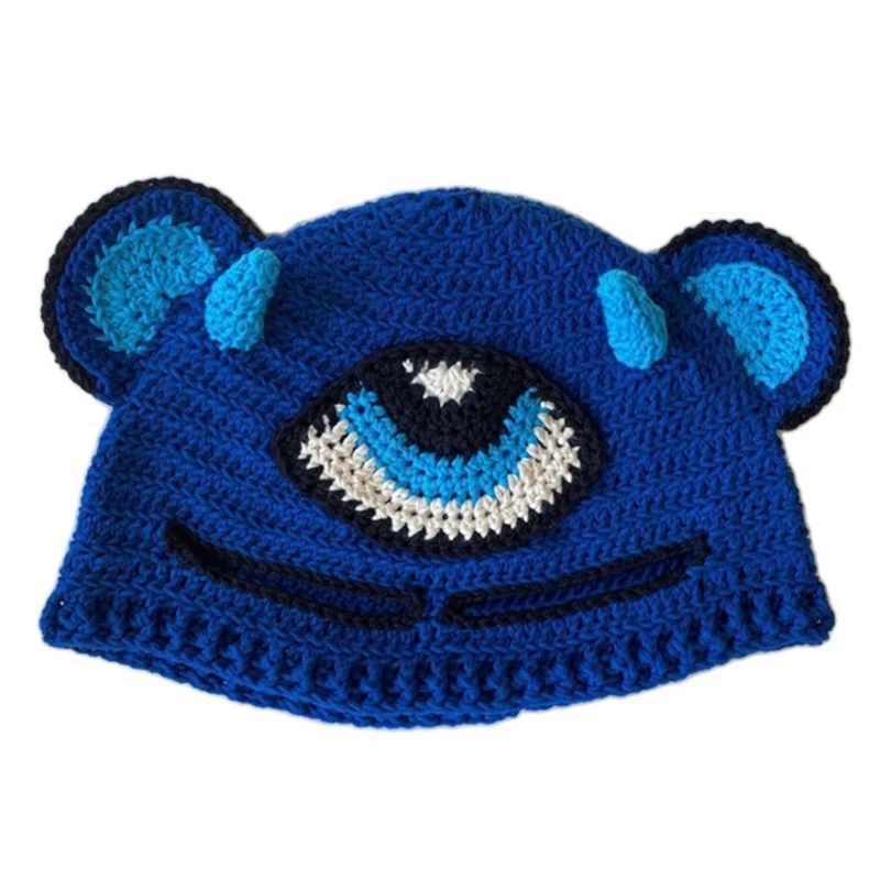 

Warm Winter Caps Knit Beanie Hat Cute Cartoon Animal Ears Knitted Cap Halloween Soft Headwear for Men Women