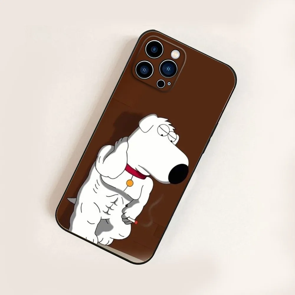 P-PeterS Family G-Guy Phone Case For iPhone16 15 14 13 12 Mini 11 Pro XR X XS MAX 7 8 Plus Silicone Cover Soft Black