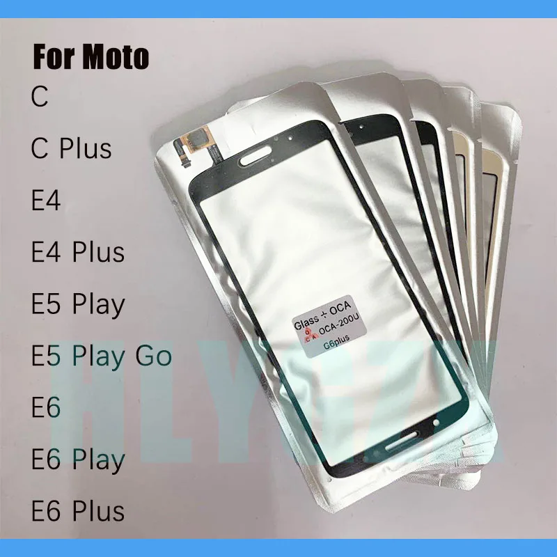 

10Pcs Touch Glass + OCA LCD Front Outer Lens For Motorola Moto C E4 E6 Plus E5 Play Go Touch Digitizer Screen Panel