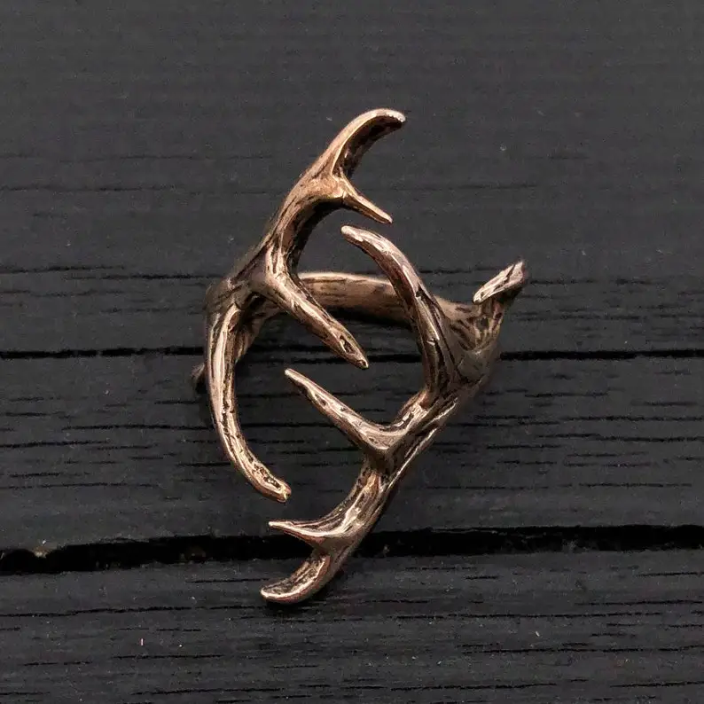 

Elk Antler Ring Elk Antler Ring Adjustable Elk Antler Ring by Moon Raven Designs