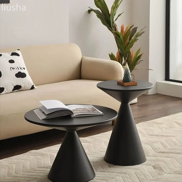 

Modern simple coffee table combination round side table bedside table light luxury living room balcony wrought iron small table