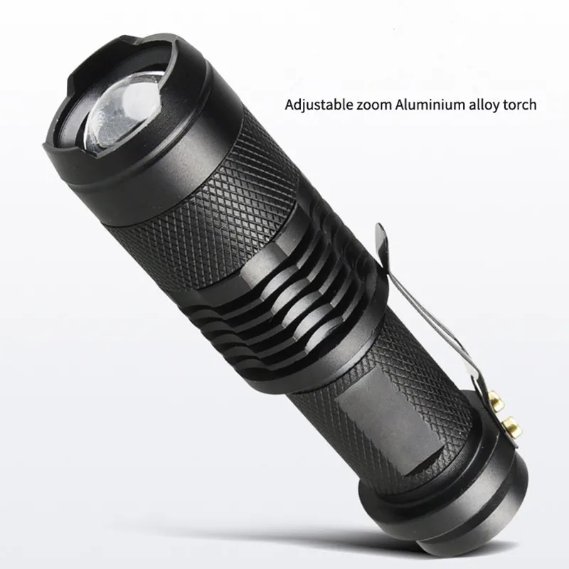 

Mini Flashlight 2000 Lumens CREE Q5 LED Torch AA/14500 Adjustable Zoom Focus Torch Lamp Waterproof For Outdoor