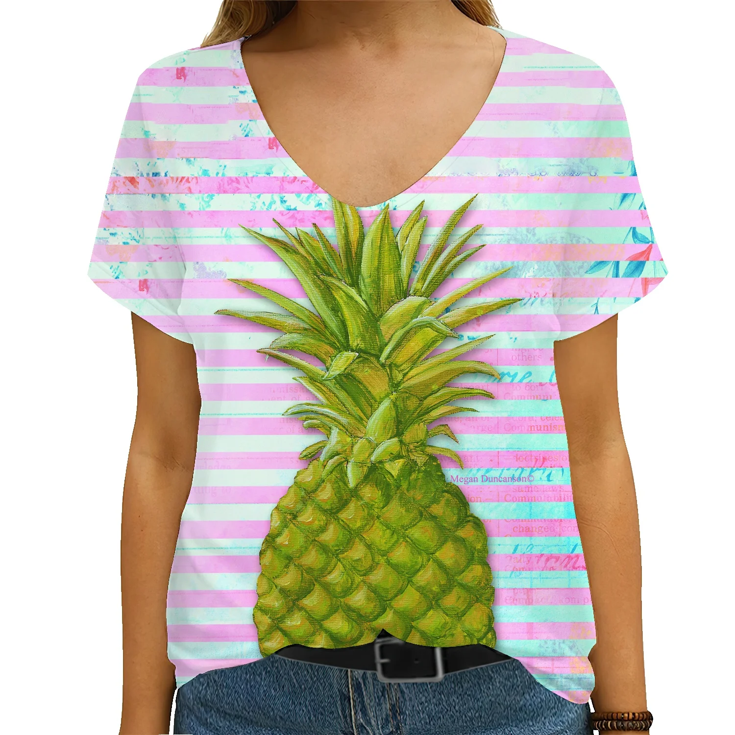 

Женская хлопковая Футболка с принтом в виде фруктов