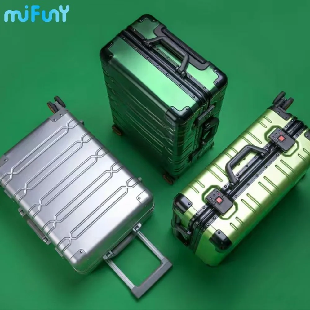 MIFUNY Aluminum-magnesium Rolling Luggage Alloy Travel Suitcase Business Carry-Ons Cabin Suitcase Carry on Luggage with Wheels
