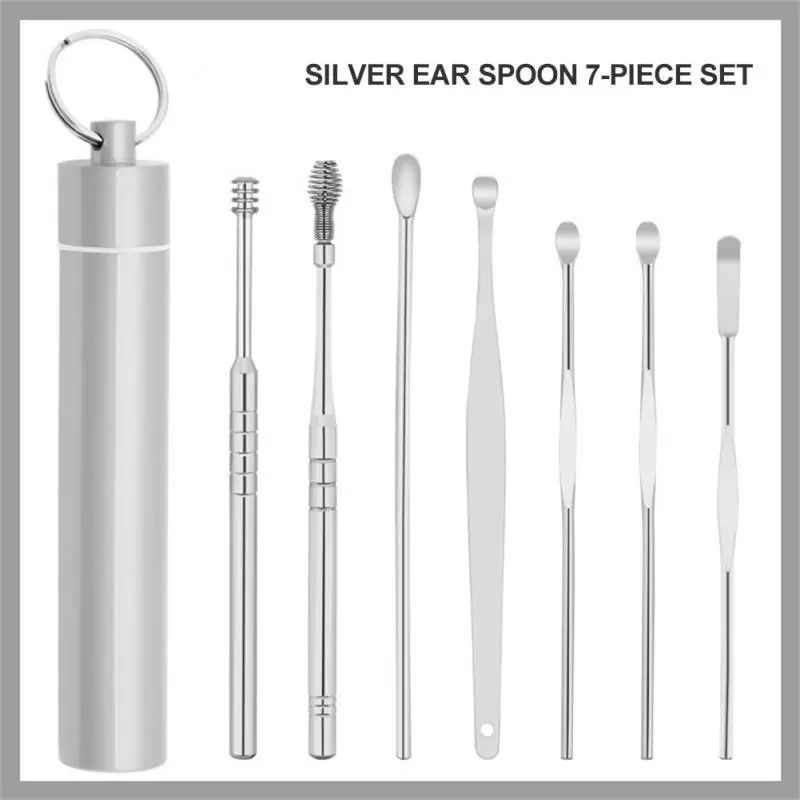 

7PCS Ear Cleaner Wax Removal Tool Earpick Sticks Earwax Remover Curette Ear Pick Cleaning Ear Cleanser Spoon Health Care Earpick