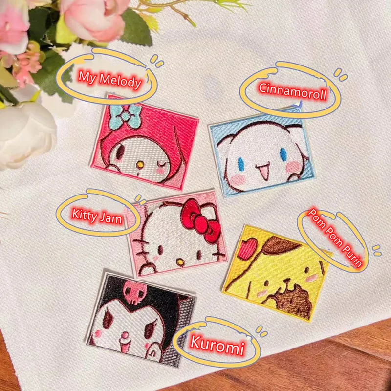 

Sanrio Kuromi My Melody Kitty мультяшная вышитая ткань «сделай сам»