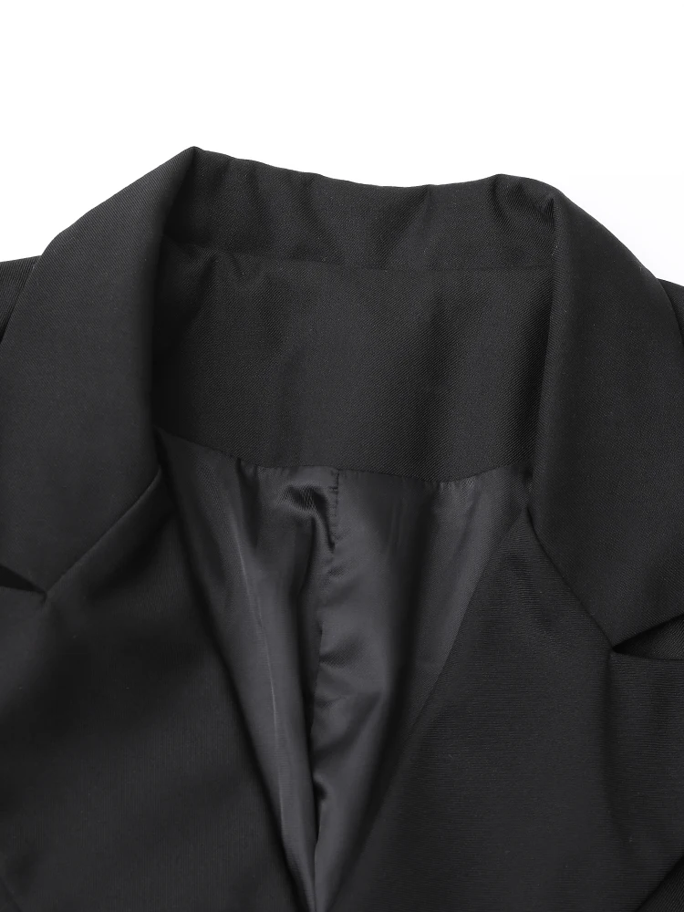 Женский стеганый Блейзер ZMEENNA черный пиджак большого размера с длинными рукавами