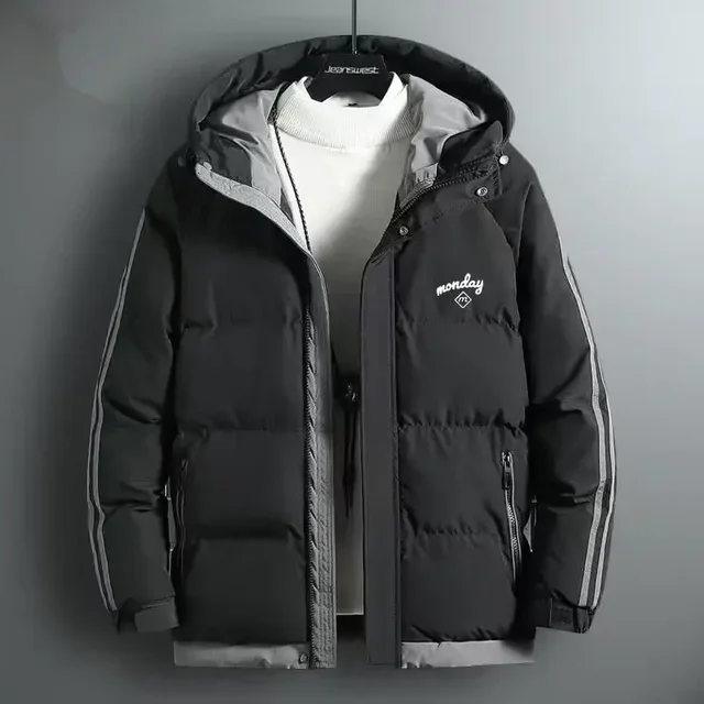 

Мужская свободная куртка для гольфа, зимняя куртка для гольфа, утепленный пуховик из хлопка с капюшоном, повседневная Корейская куртка для гольфа, 2024