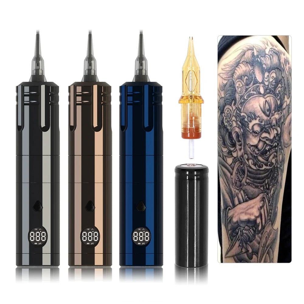 

Private Label Black Blue Coffee Wireless PMU Microblading Machine Eyebrow Permanent Makeup Tattoo Machine Pen
