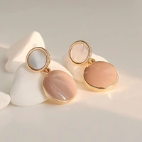 s925 silver needle natural shell earrings drop glaze earrings femininity korean personality indifference earrings