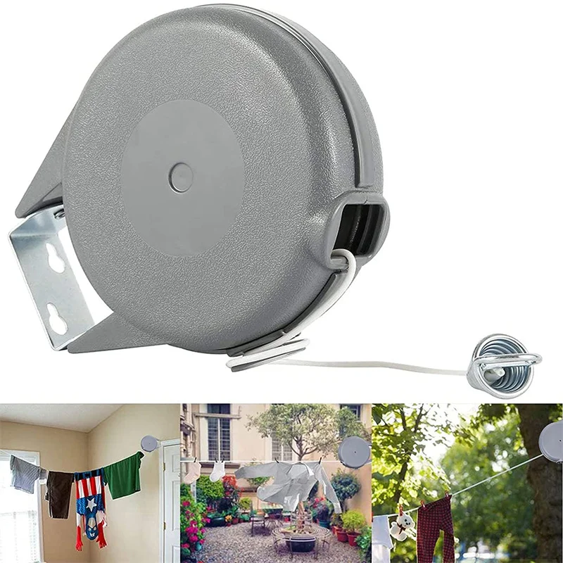 

15m Adjustable Clothesline Freely Retractable Telescopic Punch-free Bold Invisible Drying Rack In -Outdoor Laundry Organizer