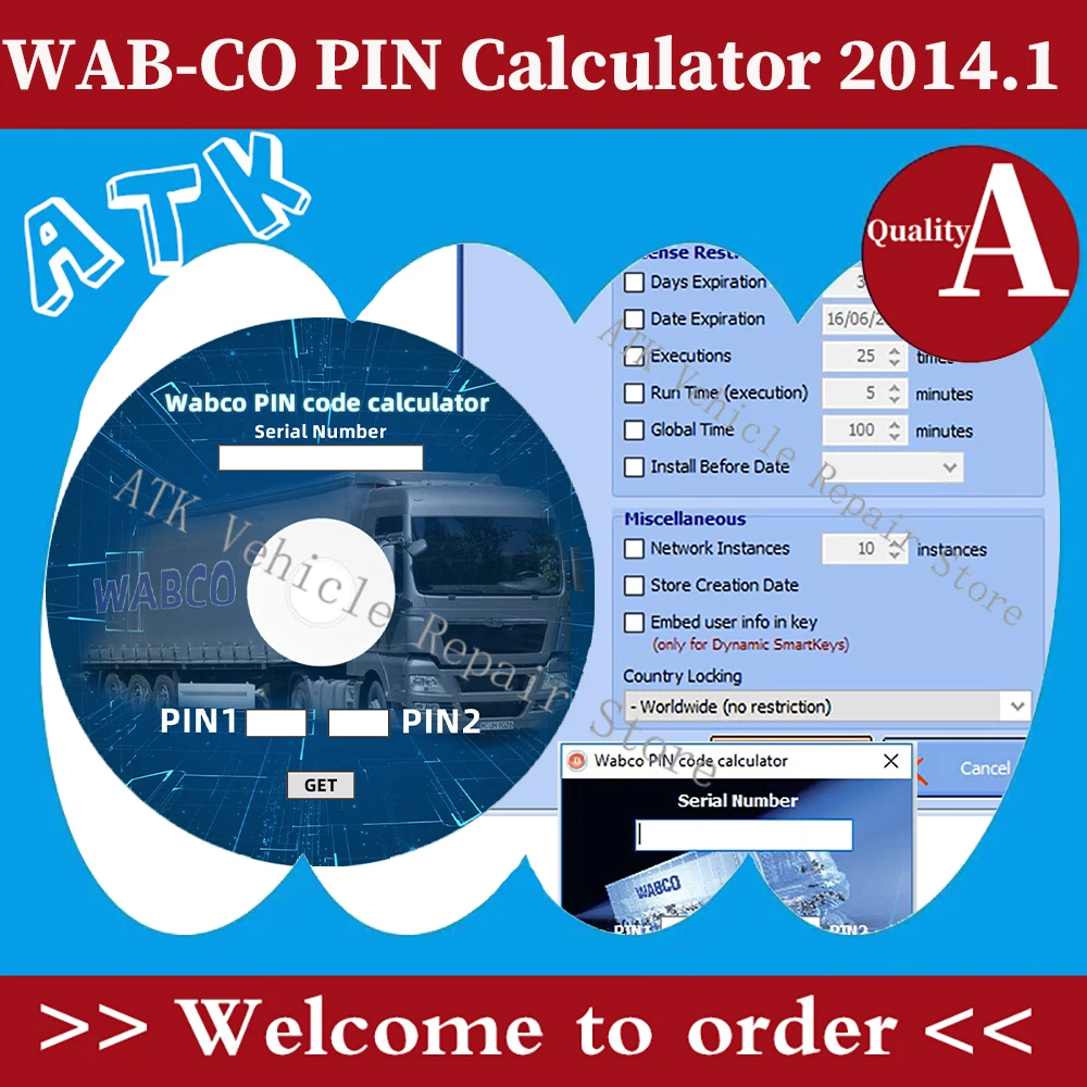 Калькулятор WAB-CO PIN 2014.1 Диагностическое программное обеспечение Win
