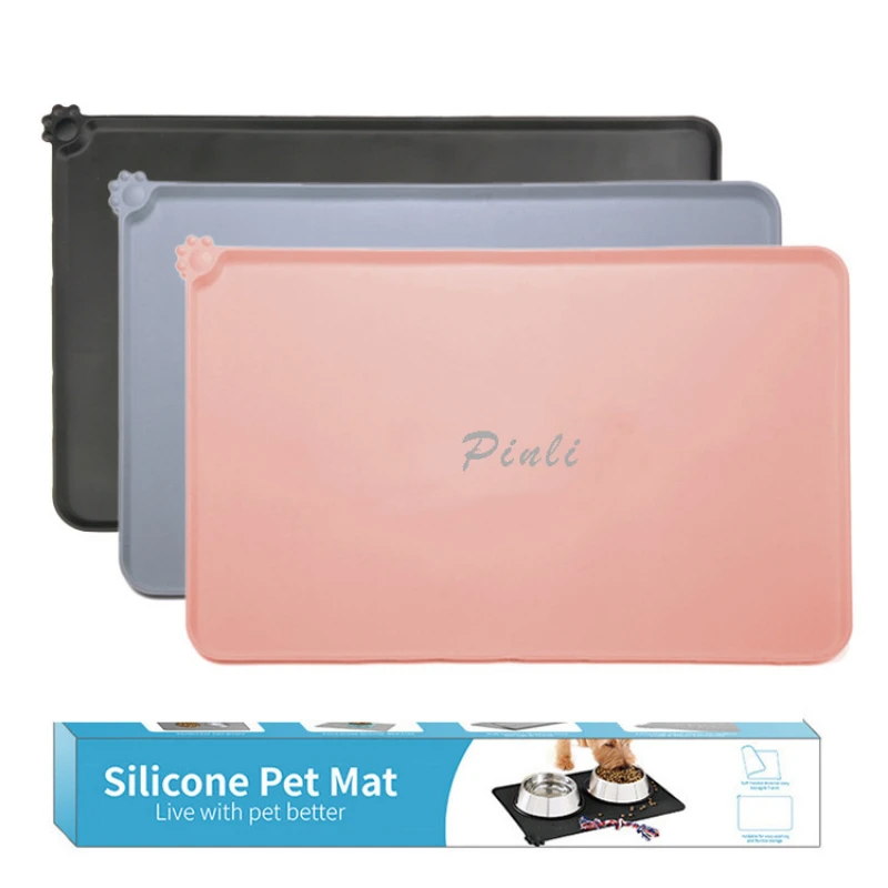 

New Silicone pet placemat Waterproof anti-skid cat dog bowl pad puppy solid color dog accessories anti-food splash pet supplies