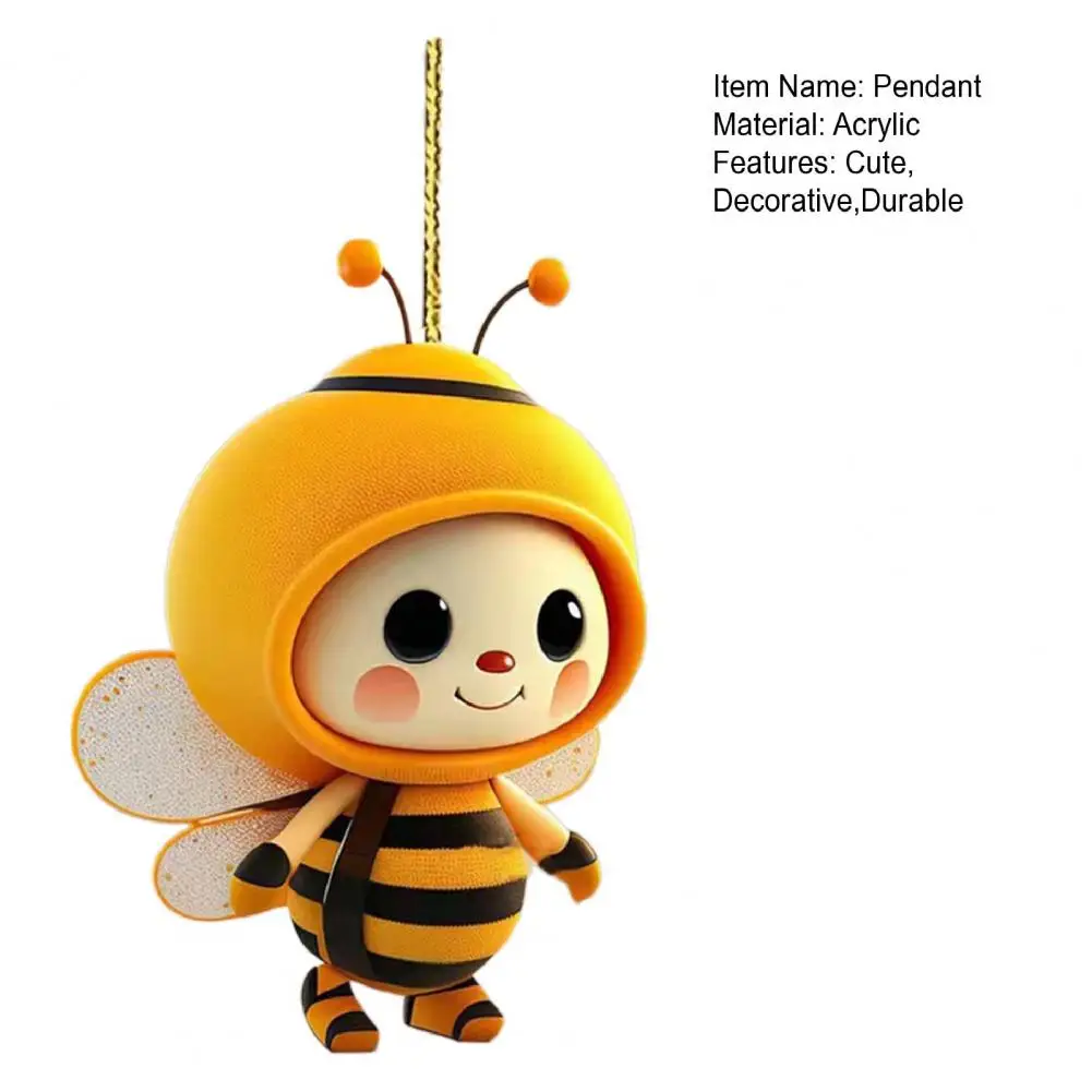 Подвеска в виде мультяшной пчелы двусторонняя акриловая поделка ручной работы