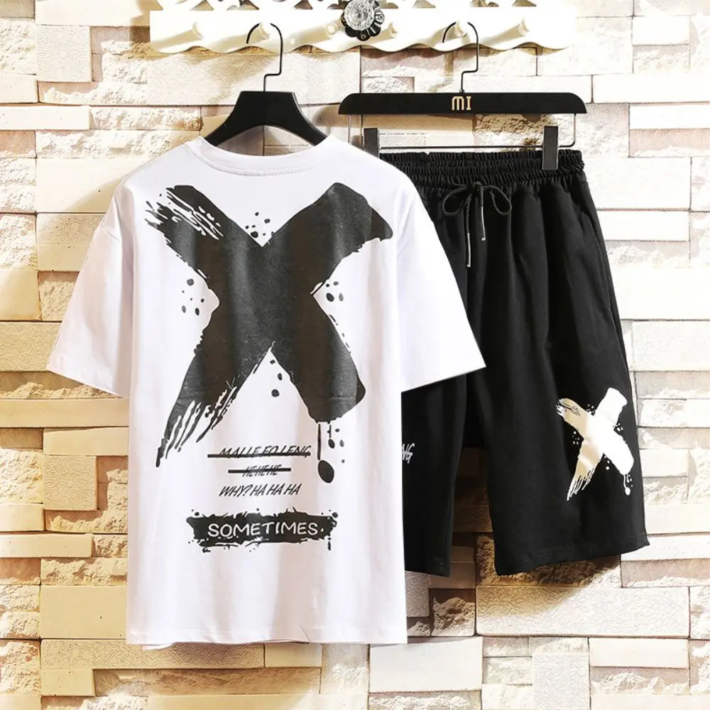 Men Clothes 3D Printed T-shirt Suits Plus Size Fashion Graphic Round Neck Ropa Fashion Designer Short Sleeve 2 Pieces Summer