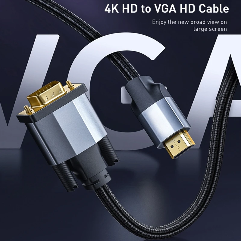 

Кабель HDMI-совместимый с VGA, Встроенный активный IC-чип, видеопреобразователь штекер на VGA штекер, однонаправленный адаптер для ПК