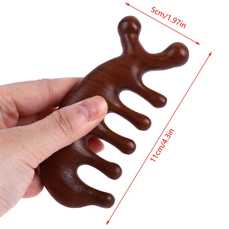 Массажная расческа из сандалового дерева меридиановая для кожи головы лица глаз