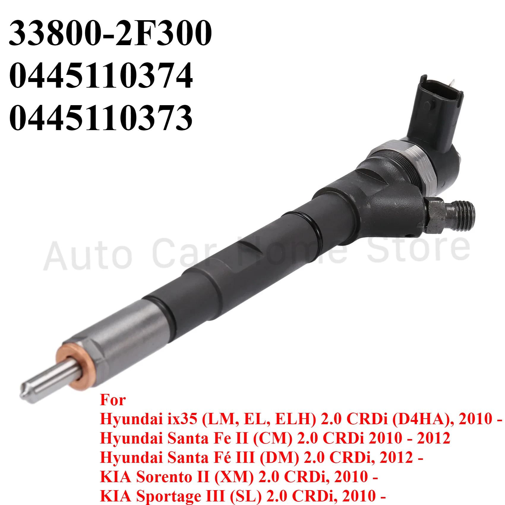 

33800-2F300 0445110374 0445110373 Новая форсунка дизельного топлива в сборе для Hyundai ix35 Santa Fe/KIA Sorento Sportage 2.0L 2011-2012