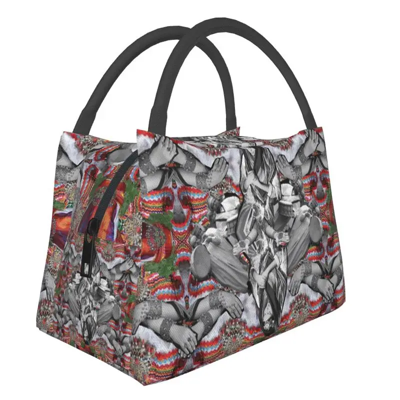 

Kabyle Женская тканевая изолированная сумка для ланча для кемпинга, путешествий, флаг Амари, многоразовый термоохладитель, женская коробка Bento