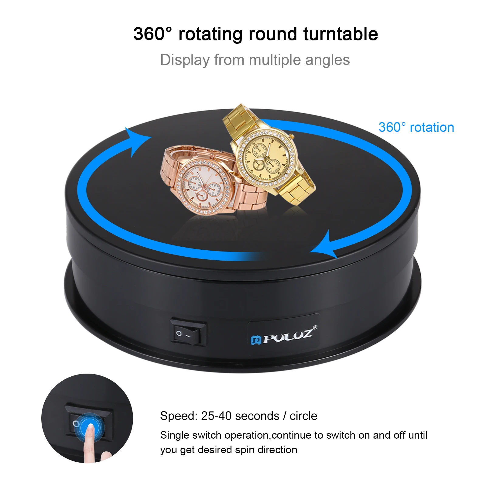 

USB Electric 360 Degree Rotating Turntable Display Stand For Photography Max Load 10Kg Video Vlog Shooting Props Turntable