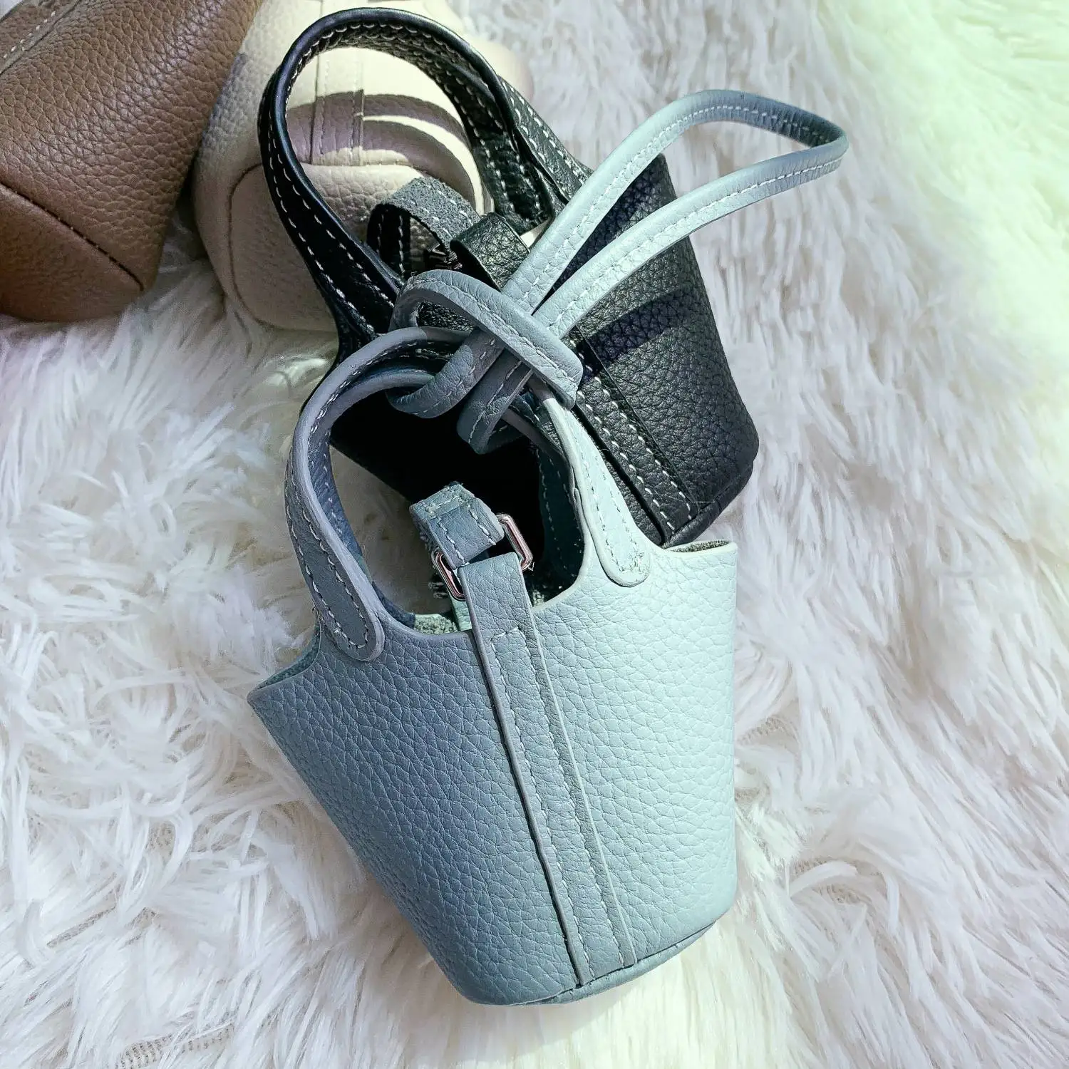 Picotin Luxury Bag Charm Hang Decorations for Women Purse Car Key Chains Genuine Leather Fashion Accessories For HandBags