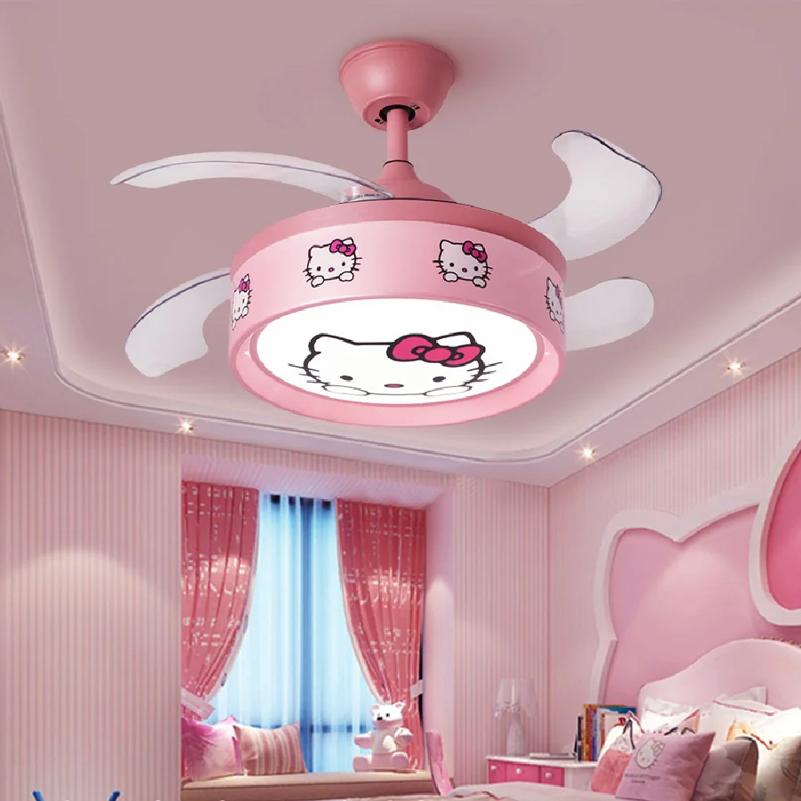 

Modern children bedroom decor led invisible ceiling fan light lamp living dining room ceiling fans with lights remote control