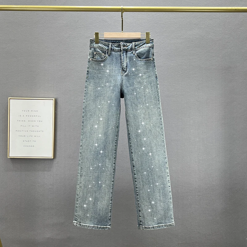 

Свободные джинсы с широкими штанинами для женщин, модные джинсовые брюки с высокой талией для офиса, новинка весны 2023