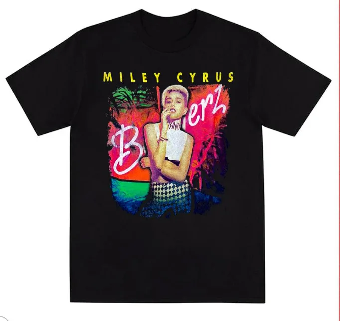 Милая футболка Miley Cyrus популярная новогодняя рубашка подарок на Новый год папе с