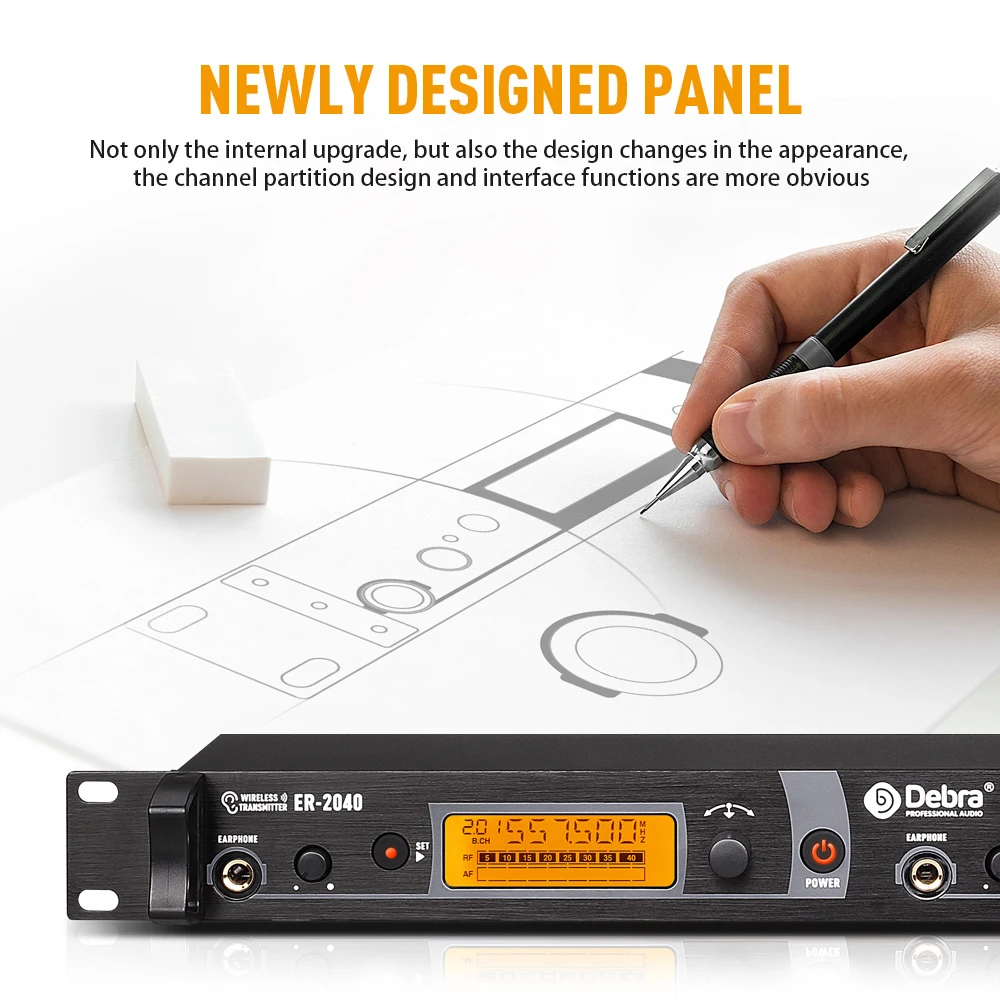 ER-2040 Профессиональная стереовкладыш-беспроводная система мониторинга УВЧ с