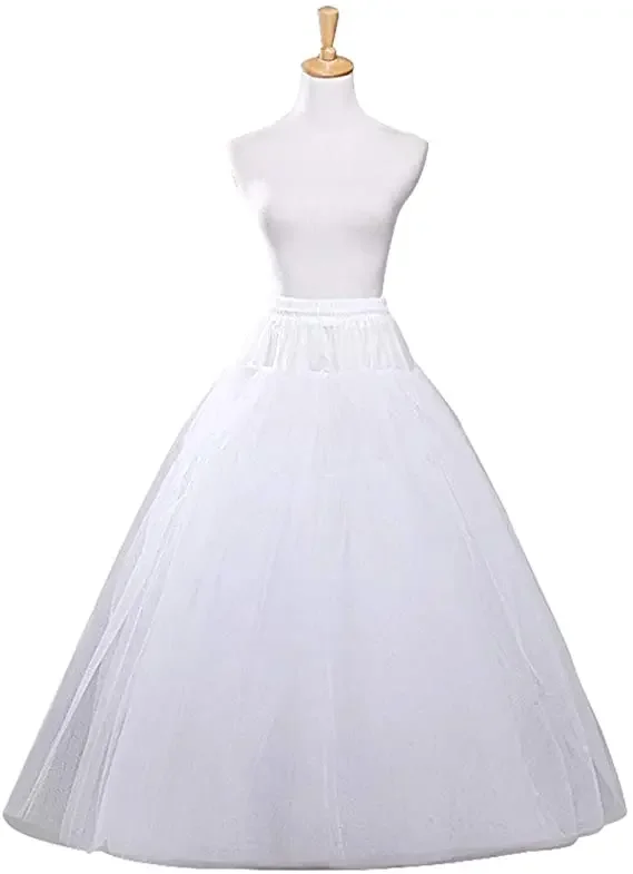 Лидер продаж новый дизайн трапециевидная нижняя юбка без обруча кринолин белая