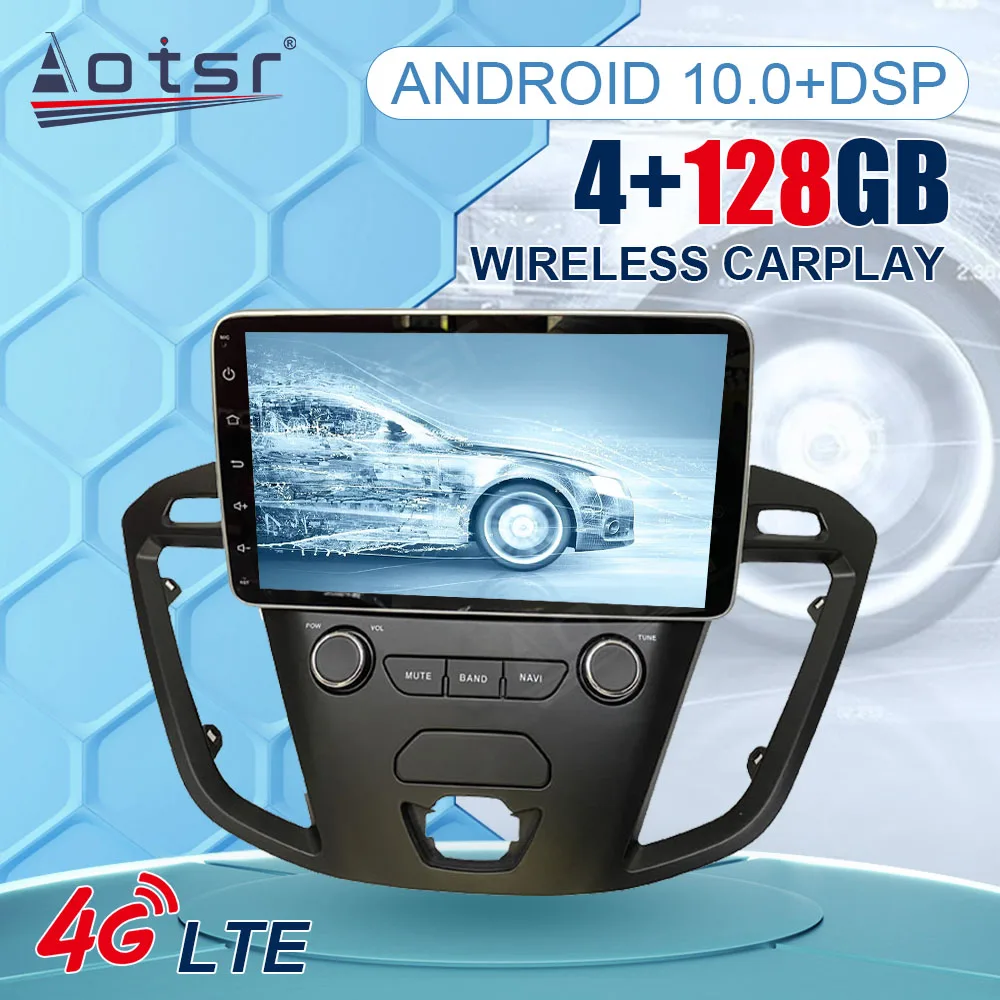 

9" 128GB Car Android 10.0 For For Ford Transit Custom 2016-2020 Multimedia Stereo 4G Player GPS Navigation 2 Din Radio Head Unit
