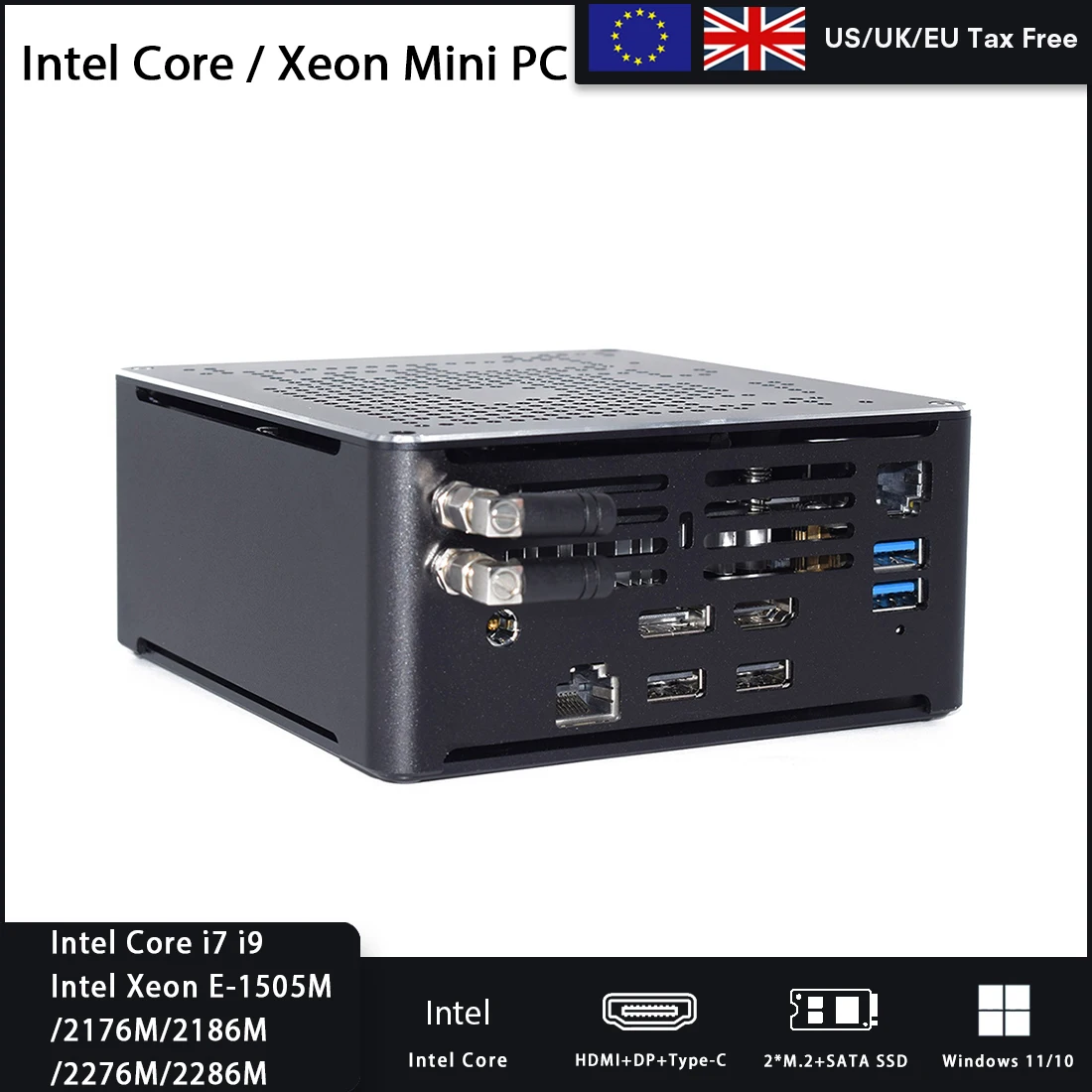 

Intel Core i9 10880H 9880H i7 9850H Coffee Lake Xeon E3-1505M Industrial Mini PC i5 9300H Windows10 Pro Linux Portable PC Type-C