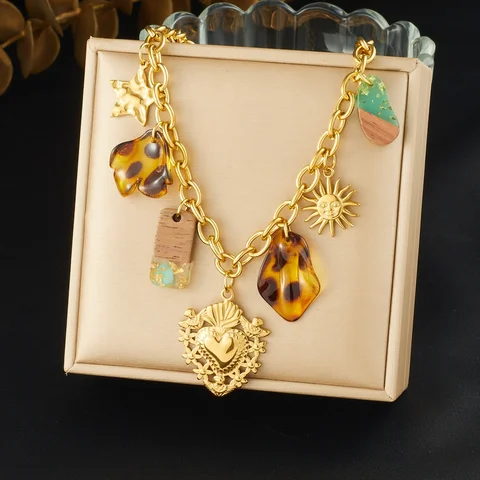 DIEYURO Золотое сердце ожерелье