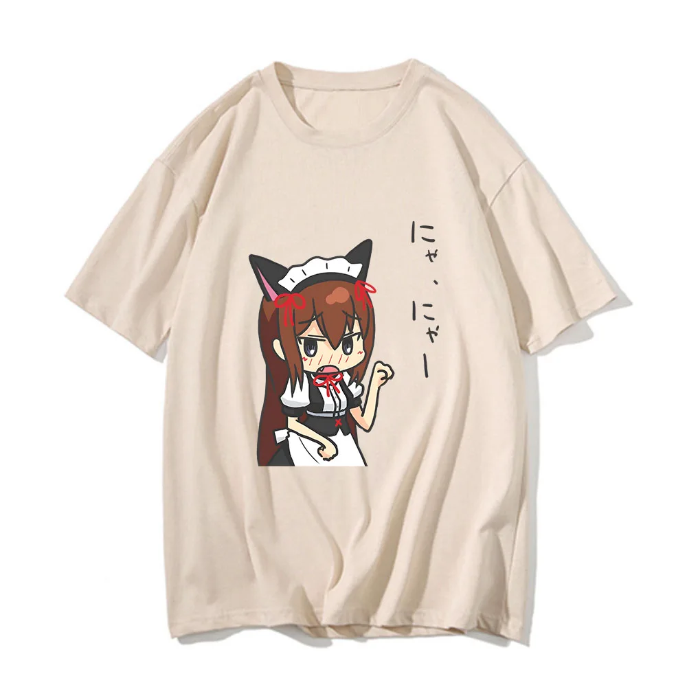 

Steins Gate Kurisu Makise T-Shirts Kawaii/Cute Men/women T Shirts Manga/Comic 100% Cotton Harajuku Four Seasons Cartoon Handsome