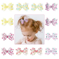 2pcs waterproof jelly bow hair clip for baby girl double layer hair clips cute fruit print hairpin little girl hair accessories