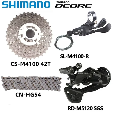 Shimano DEORE M4100 10s Groupset Задний переключатель, кассета, цепь MTB