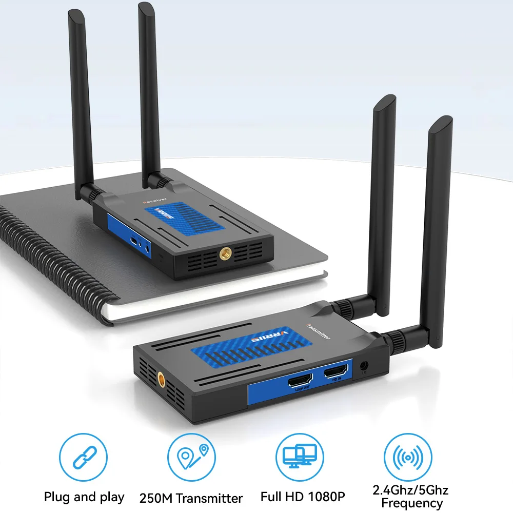 Комплект беспроводного удлинителя HDMI 1080P 5,8 ГГц беспроводной передатчик и приемник 250 м 0,06 с задержкой для STB DSLR ноутбука ПК монитора