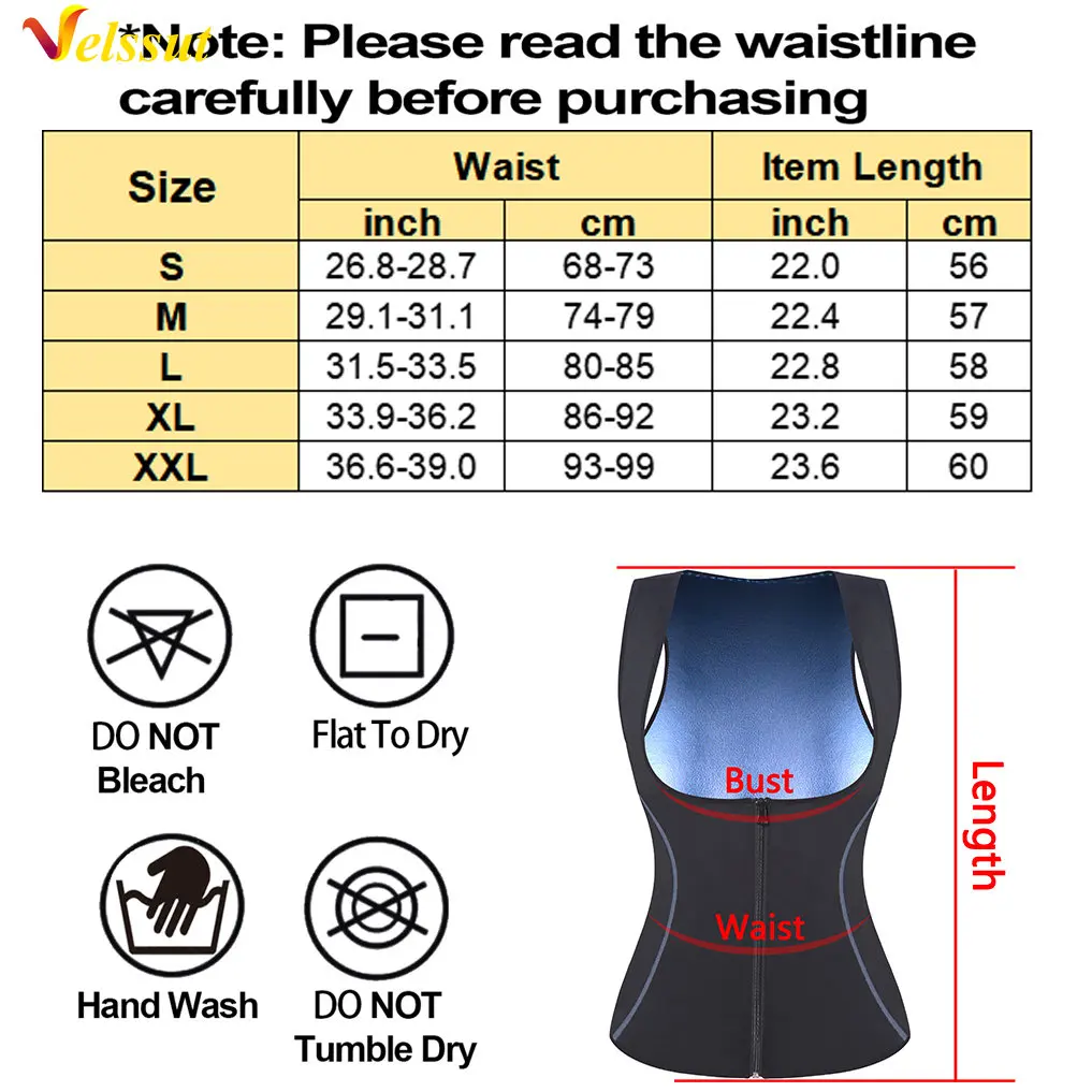 Velssut Sauna Vest for Women Weight Loss Tank Top Hot Sweat Sportwear Slimming Body Shaper Fitness Fat Burning Workout Sport