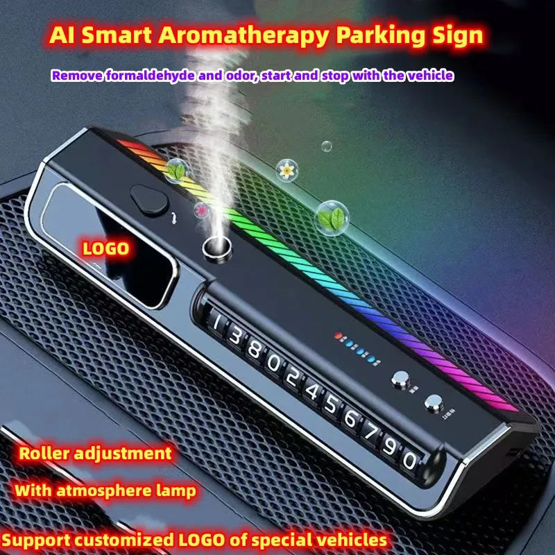 

Car Smart Aromatherapy Telephone Stop Sign Interior Decoration Car Start Deodorant LED music atmosphere light Car Air Freshener